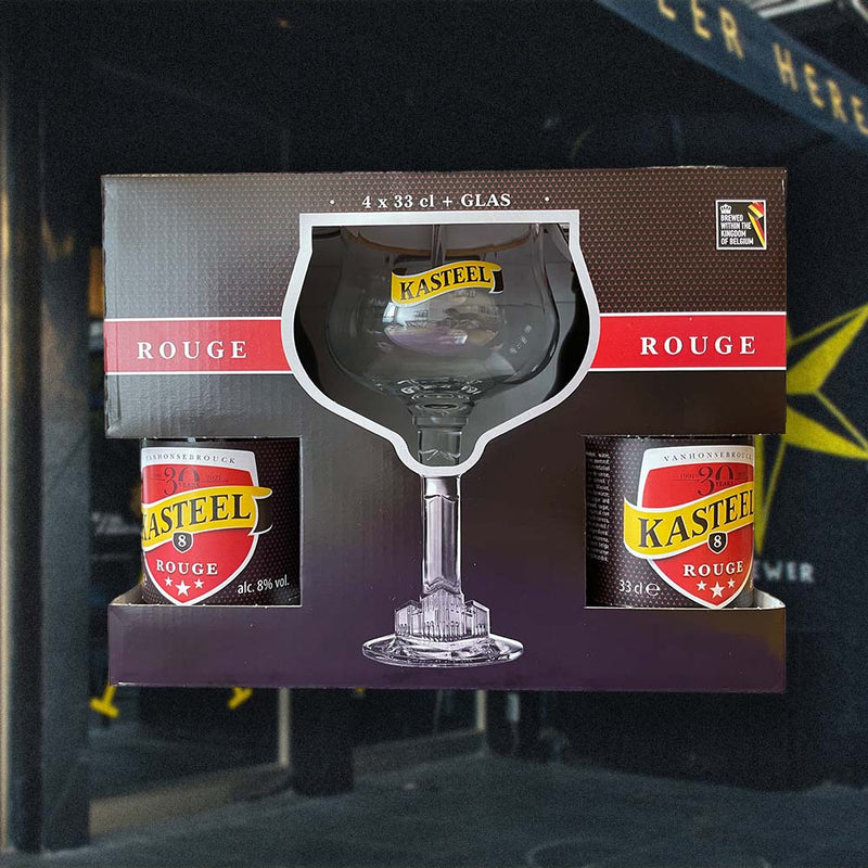 Pack Kasteel Rouge 330ml x 4 + Copa