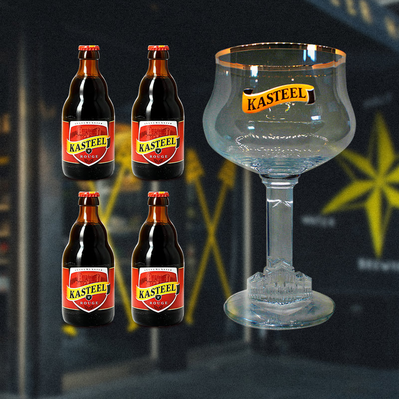 Pack Kasteel Rouge 330ml x 4 + Copa